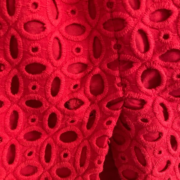 J. Crew The Pencil Skirt Red Eyelet Lace - Picture 6 of 6